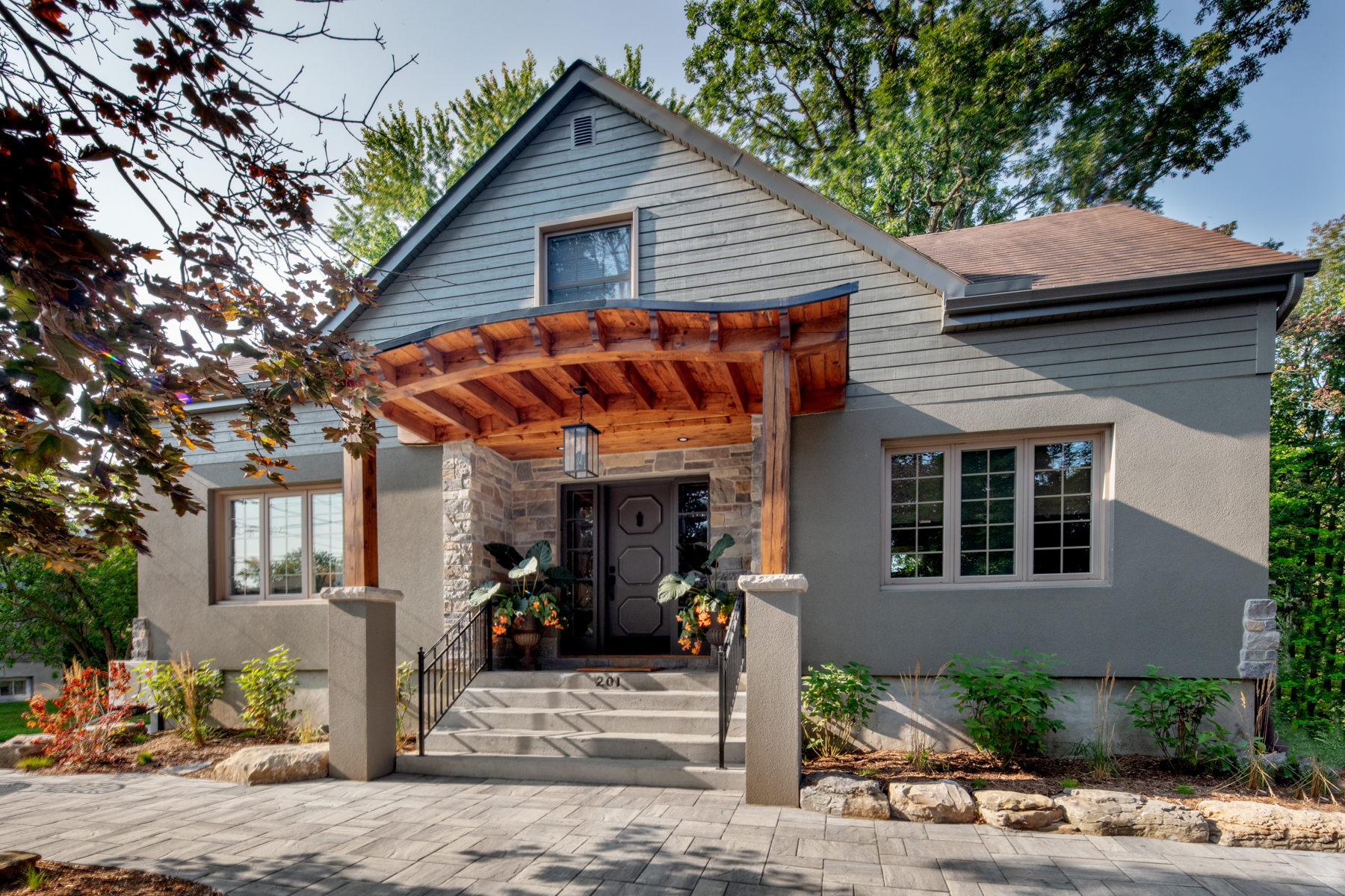 Renovated home exterior, view 3